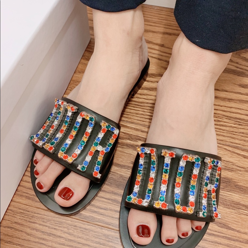 Dior diamonds logo sandal